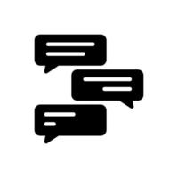 Conversation or chat icon with text in speech bubble vector