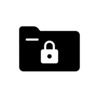 File folder icon with padlock security to maintain privacy for data storage location in a computer memory vector