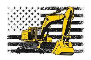 Excavator Flag Design vector