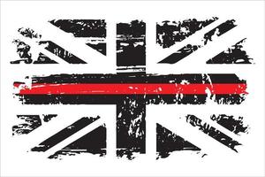 British Thin Red Line Flag Design vector