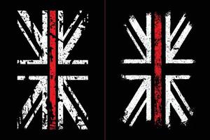 Thin Red L ine British Flag Design vector