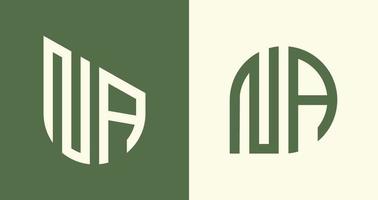 Creative simple Initial Letters NA Logo Designs Bundle. vector