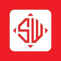 Creative simple Initial Monogram SW Logo Designs. vector