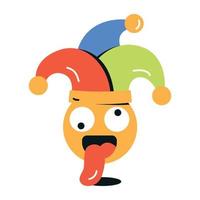 Trendy Jester Emoji vector