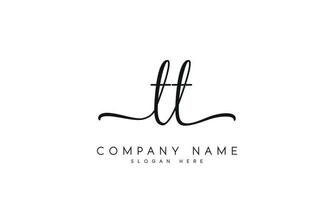 Handwriting signature style letter tt ylogo design in white background. pro vector. vector