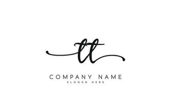 Handwriting signature style letter tt ylogo design in white background. pro vector. vector
