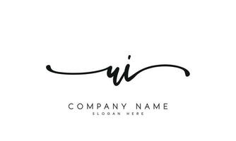 Handwriting signature style letter ui ylogo design in white background. pro vector. vector