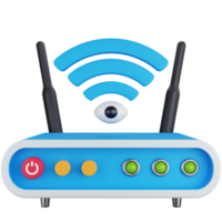 3d icône illustration Wifi routeur avec yeux png