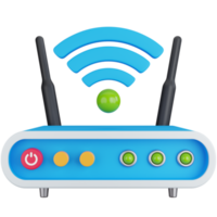 3d icono ilustración enrutador con Wifi red png