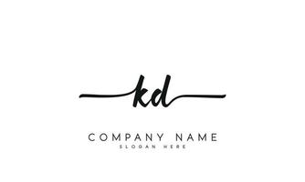 escritura firma estilo letra kd logo diseño en blanco antecedentes. Pro vector. vector