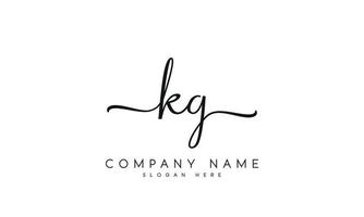 Handwriting signature style letter kg logo design in white background. pro vector. vector