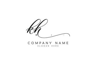 Handwriting signature style letter kh logo design in white background. pro vector. vector