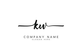 Handwriting signature style letter kw logo design in white background. pro vector. vector