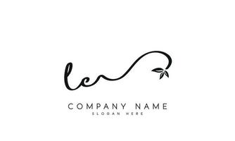 escritura firma estilo letra lc logo diseño en blanco antecedentes. Pro vector. vector