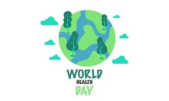 World Health Day. April 7th. Vacation concept. Template for background, banner, card, poster with text inscription. vector