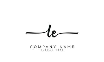 Handwriting signature style letter le ylogo design in white background. pro vector. vector