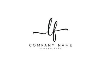 Handwriting signature style letter lf ylogo design in white background. pro vector. vector