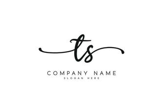 escritura firma estilo letra ts ylogo diseño en blanco antecedentes. Pro vector. vector