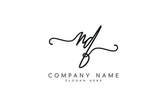 Handwriting signature style letter nq n q logo design in white background. pro vector. vector