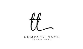 Handwriting signature style letter tt ylogo design in white background. pro vector. vector