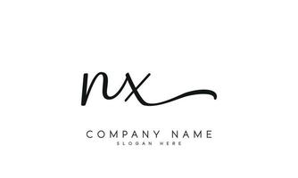 Handwriting signature style letter nx n x ylogo design in white background. pro vector. vector