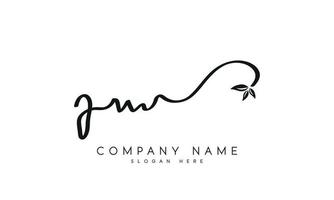 Handwriting signature style letter ju logo design in white background. pro vector. vector