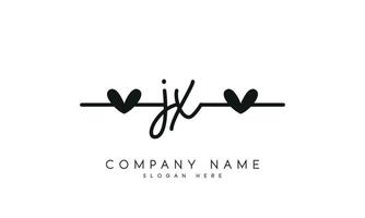 Handwriting signature style letter jx logo design in white background. pro vector. vector