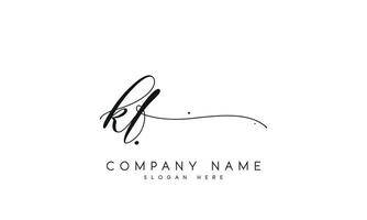 Handwriting signature style letter kf logo design in white background. pro vector. vector