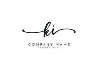 Handwriting signature style letter ki logo design in white background. pro vector. vector