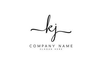 escritura firma estilo letra kj logo diseño en blanco antecedentes. Pro vector. vector