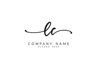 Handwriting signature style letter lc logo design in white background. pro vector. vector