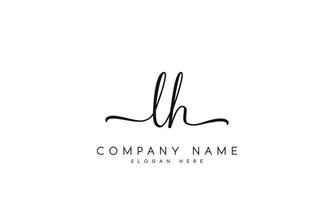 Handwriting signature style letter lh ylogo design in white background. pro vector. vector