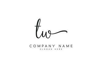 Handwriting signature style letter tw ylogo design in white background. pro vector. vector