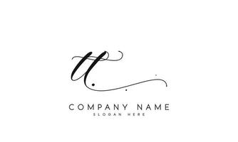 Handwriting signature style letter tt ylogo design in white background. pro vector. vector