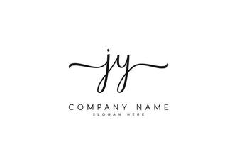 escritura firma estilo letra jy logo diseño en blanco antecedentes. Pro vector. vector