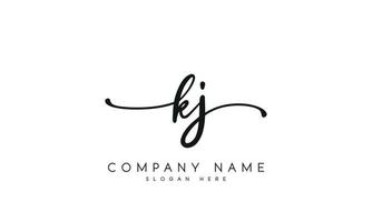 Handwriting signature style letter kj logo design in white background. pro vector. vector