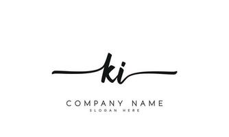 escritura firma estilo letra ki logo diseño en blanco antecedentes. Pro vector. vector
