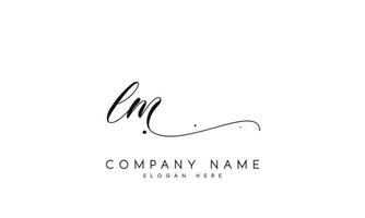 Handwriting signature style letter lm l m logo design in white background. pro vector