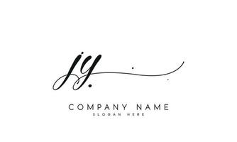 escritura firma estilo letra jy logo diseño en blanco antecedentes. Pro vector. vector
