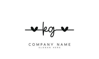 Handwriting signature style letter kg logo design in white background. pro vector. vector