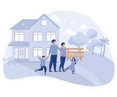 Private and commercial property market concept, family house, property value, flat vector modern illustration