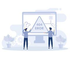 Website page interface concept, 404 error,  website template, flat vector modern illustration