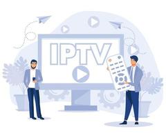 iptv concepto. Internet protocolo televisión. inteligente multimedia tecnologia.plana vector moderno ilustración