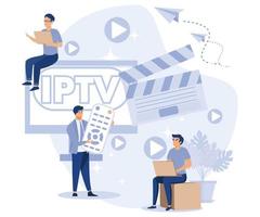 IPTV  concept. Internet protocol television. Smart multimedia technology.flat vector modern illustration