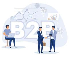 B2B  Business to business concept. Successful business collaboration. flat vector modern illustration