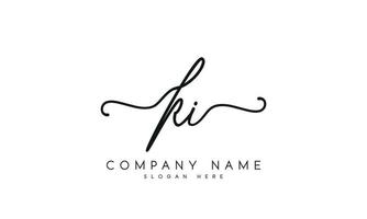 Handwriting signature style letter ki logo design in white background. pro vector. vector