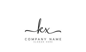 Handwriting signature style letter kx logo design in white background. pro vector. vector