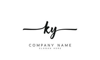 Handwriting signature style letter ky ylogo design in white background. pro vector. vector