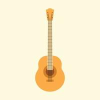 Classical guitar flat vector design for music related illustrartion element