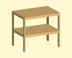 Double layer wooden table isometric vector design